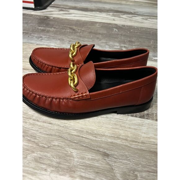 COACH Women's Jess Chain-Strap Moccasin Loafers Rust 8.5 - Picture 4 of 5